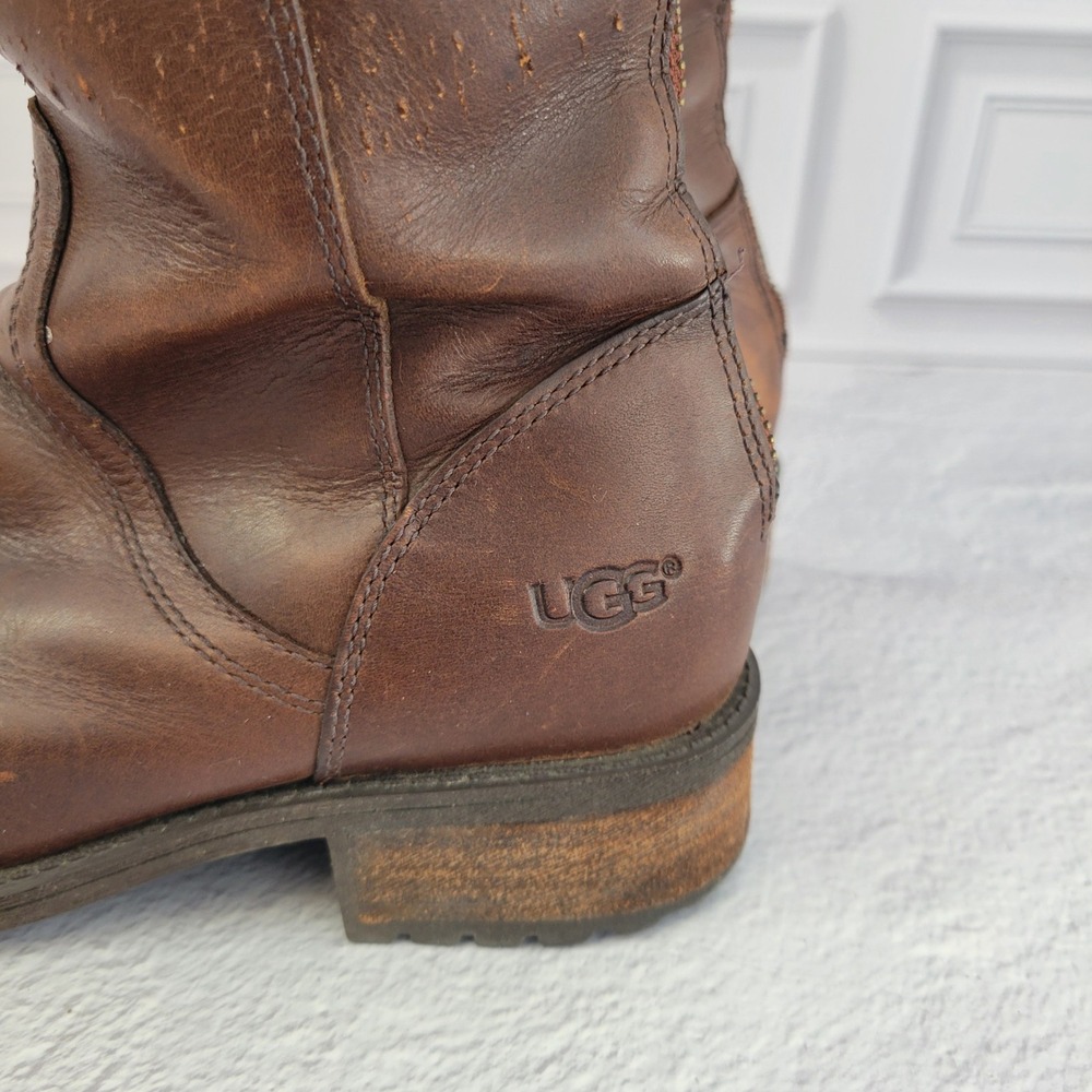 UGG Womens Seldon Leather Knee High Riding Boots Brown Size 6 1006038 - Picture 2 of 15